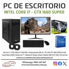 PC de Escritorio Intel Core i7 GTX 1660 SUPER